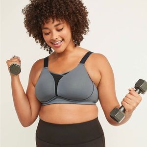 Medium Impact Cooling No-Wire Sport Bra- Gray 40D
